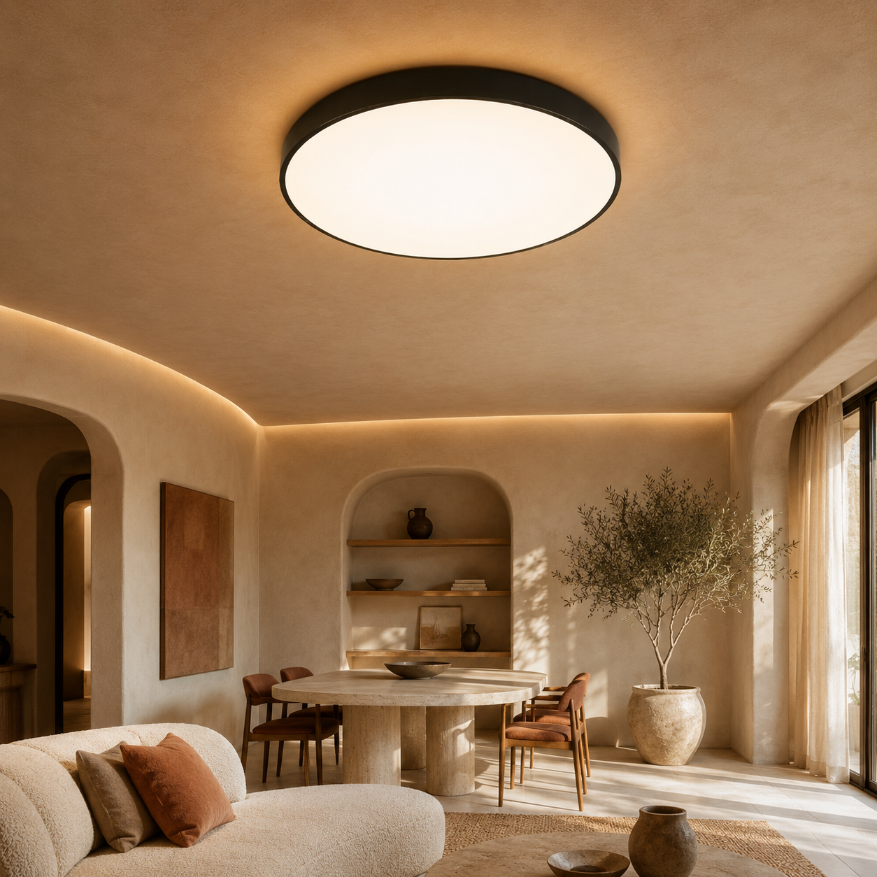 LED Ceiling Light Round Flush Mount Dimmable Modern