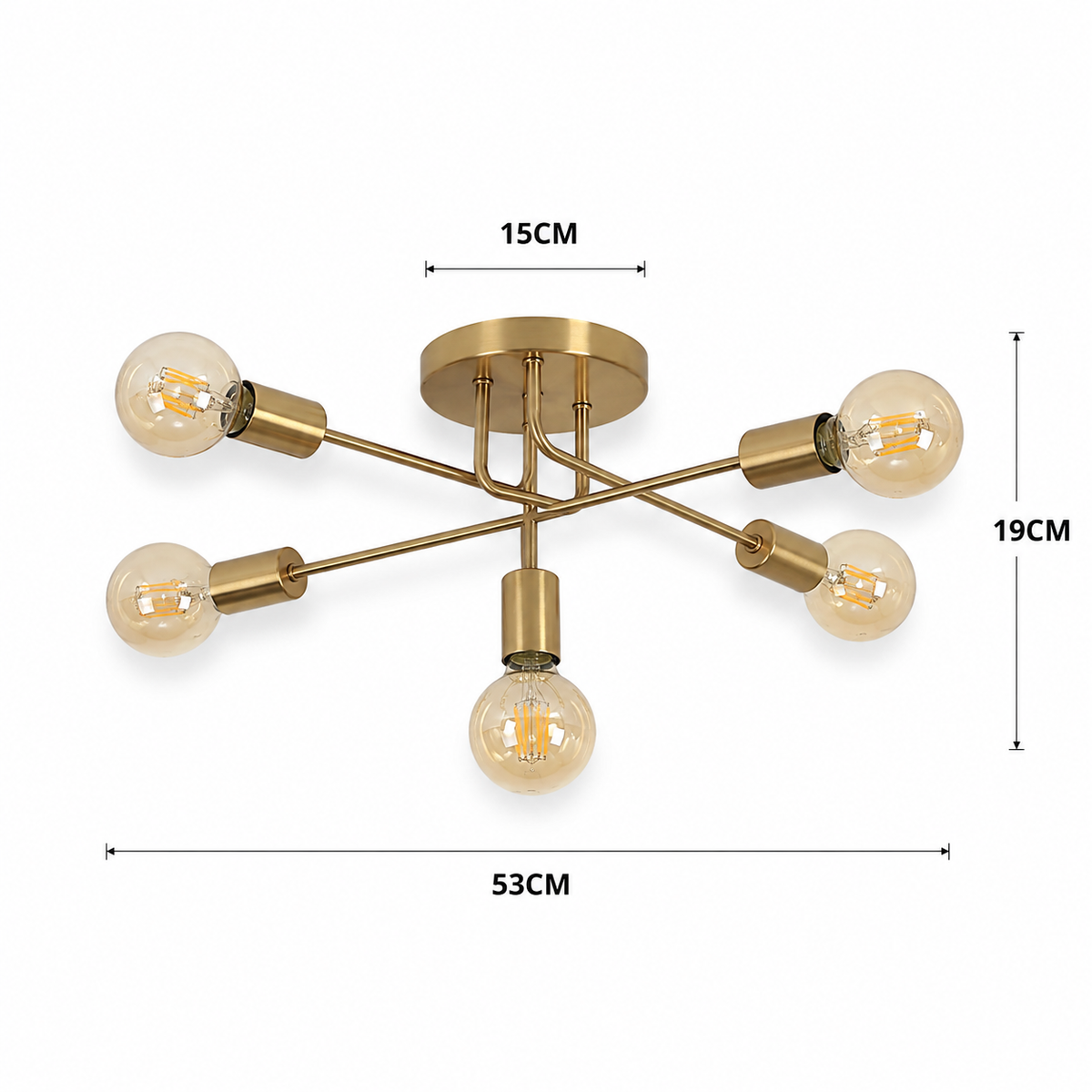 Modern Sputnik Brass Chandelier