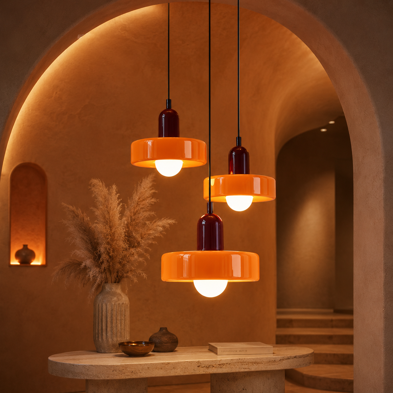 Nordic Glass Pendant Light Retro Hand-Blown