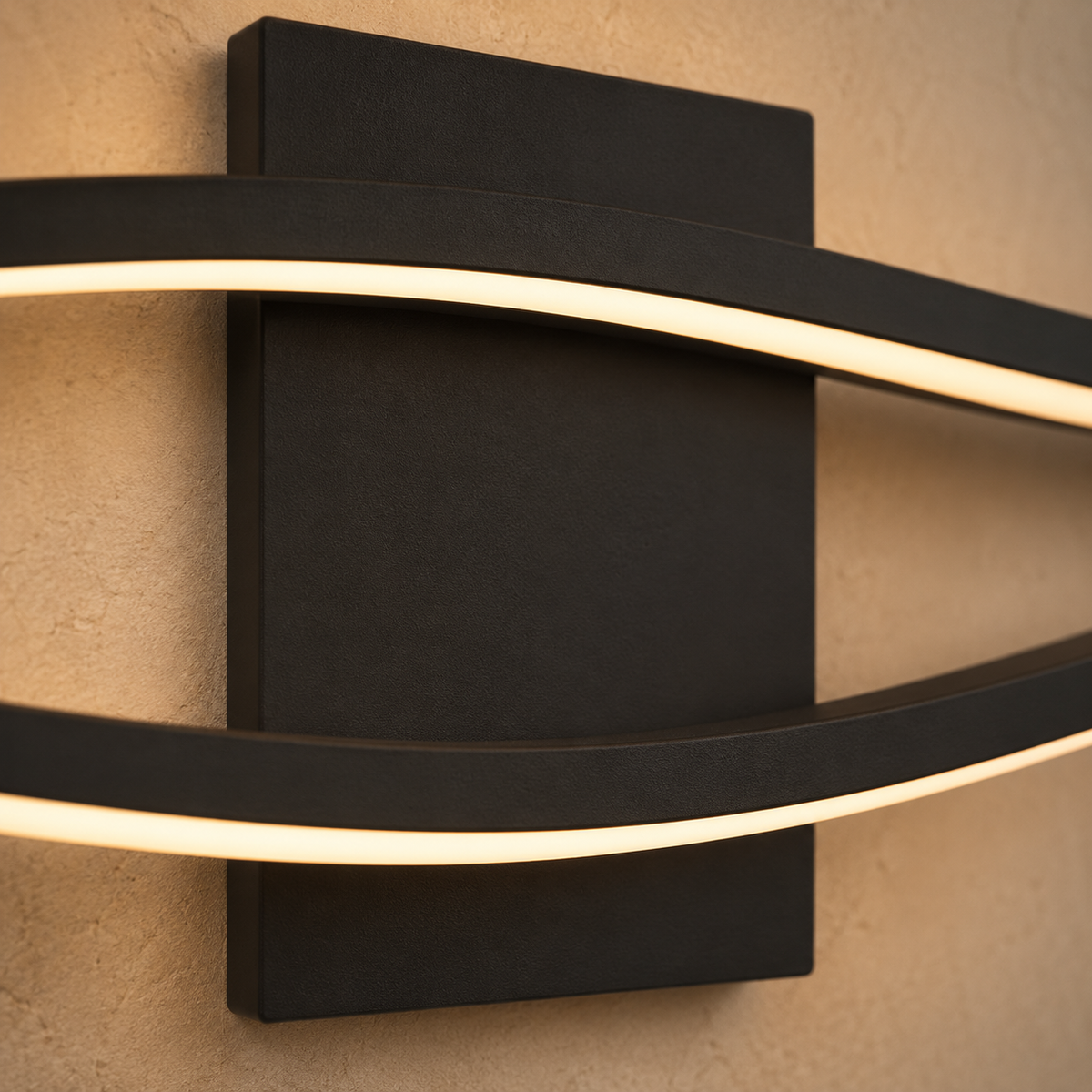 Wave Black LED Wall Light