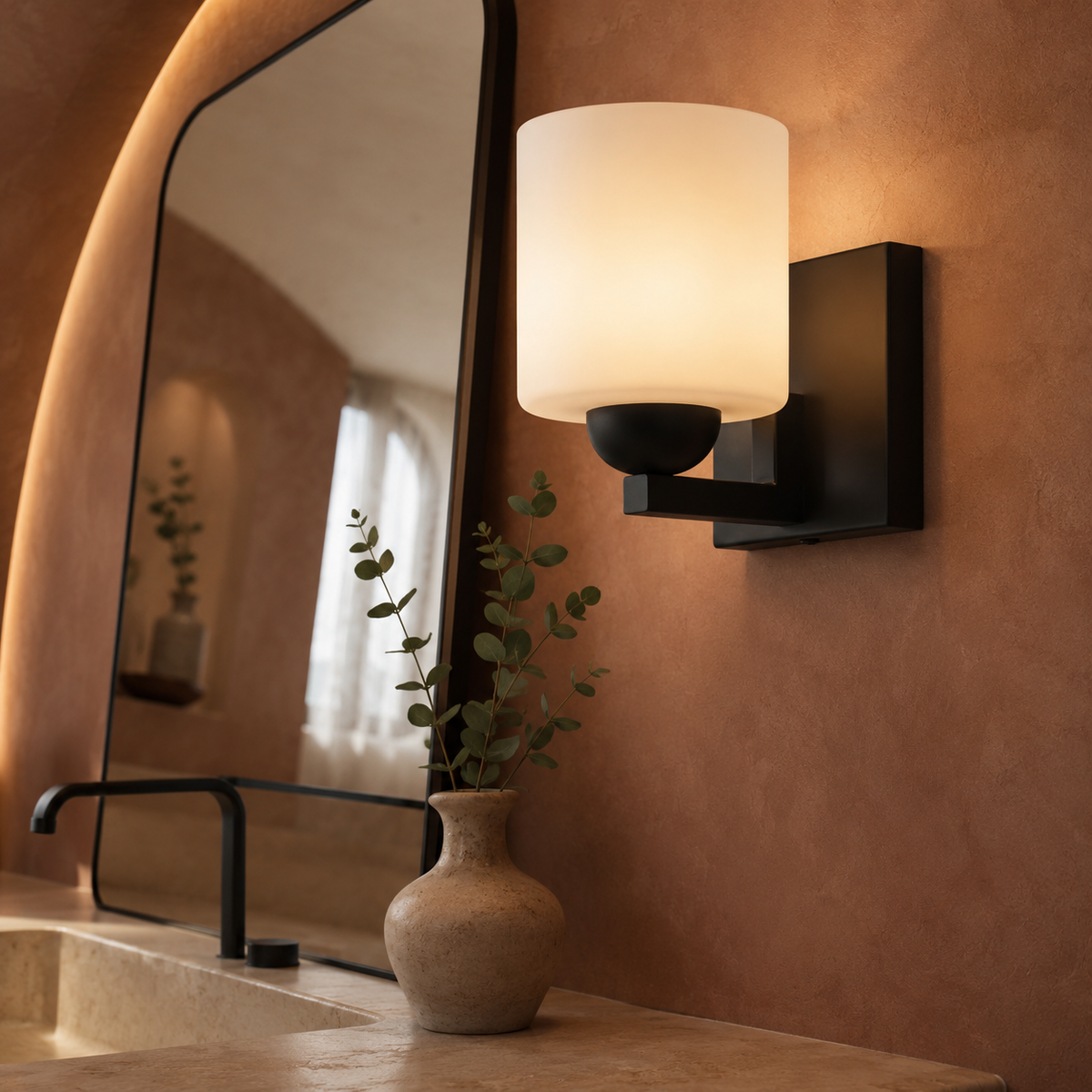 Vanity Opal Glass Wall Light
