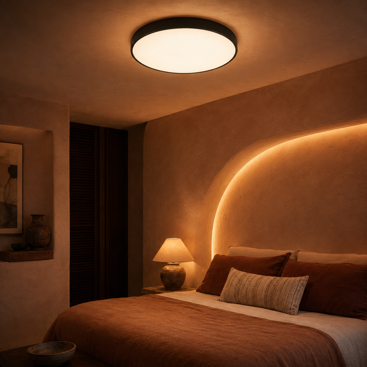 LED Ceiling Light Round Flush Mount Dimmable Modern