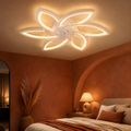 Modern Flower LED Ceiling Fan Light White