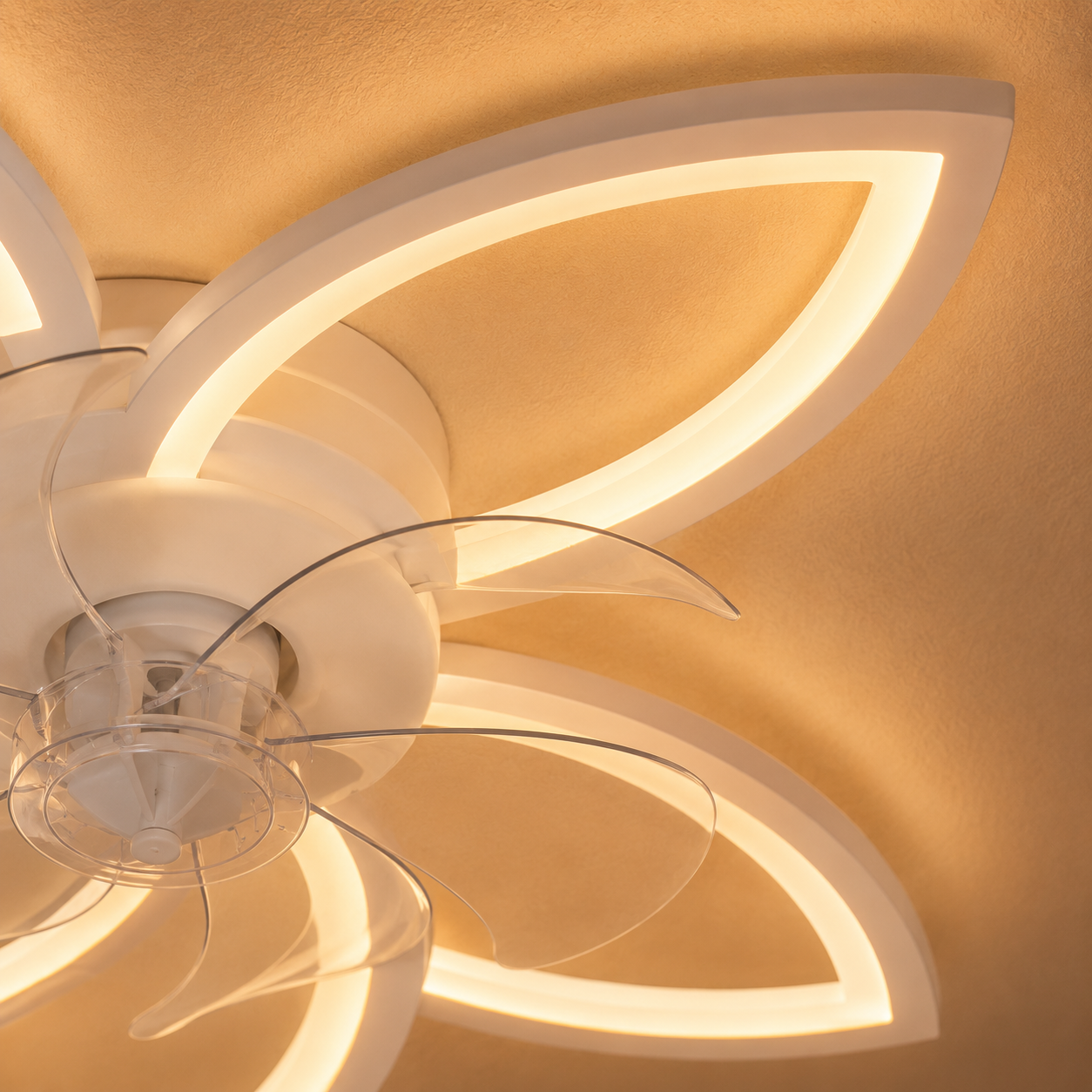 Modern Flower LED Ceiling Fan Light White