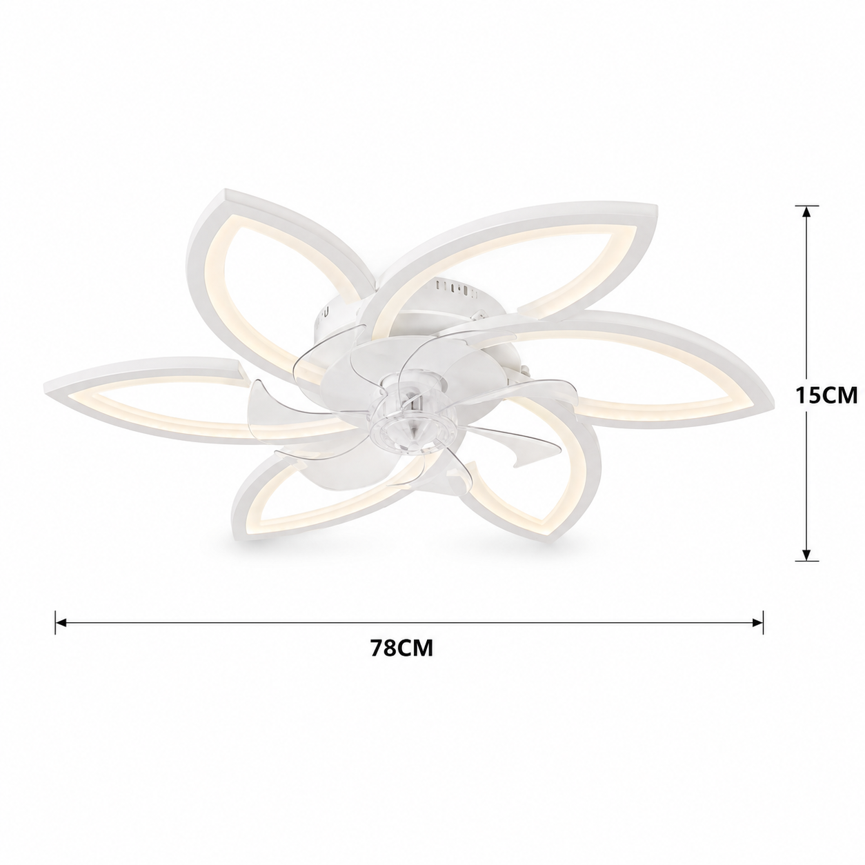 Modern Flower LED Ceiling Fan Light White