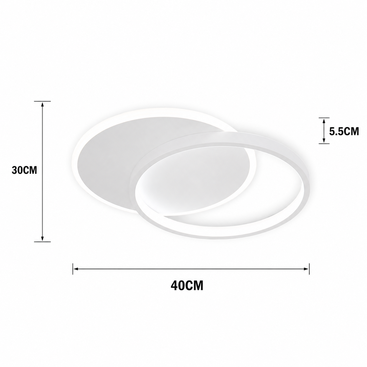 Double Ring Ceiling Light Modern White LED
