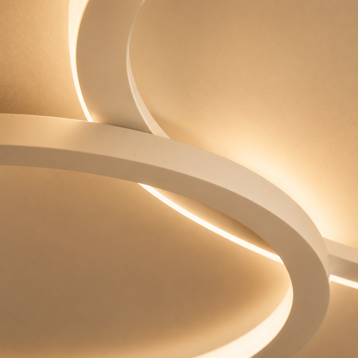 Double Ring Ceiling Light Modern White LED