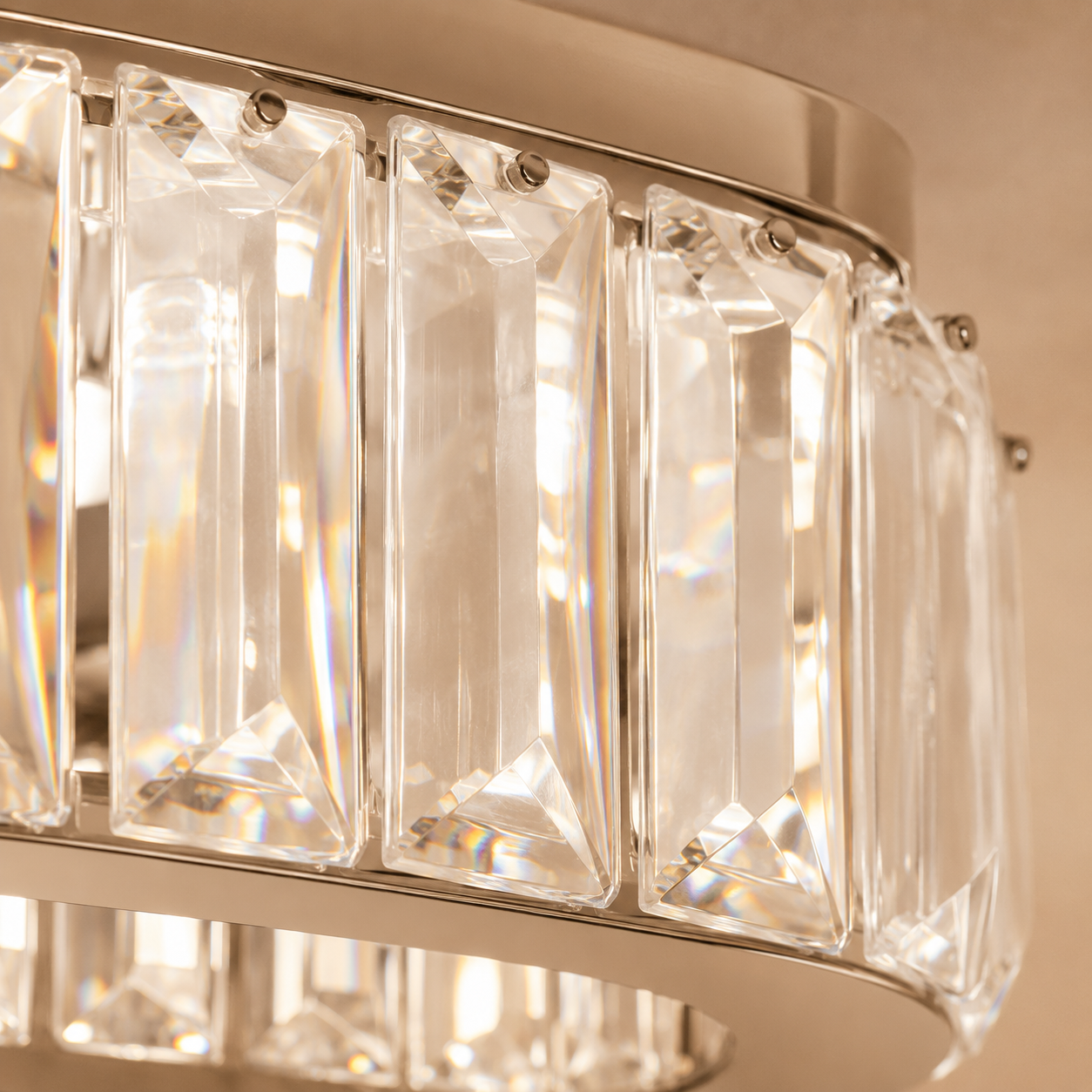 Oval Crystal Ceiling Light Chrome LED