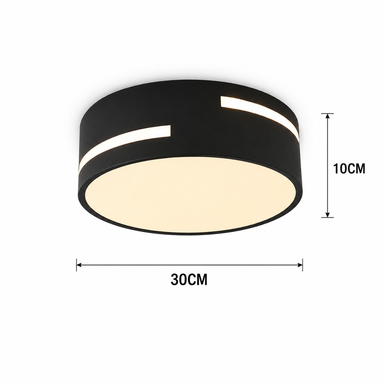 Round Ceiling Light Black White LED