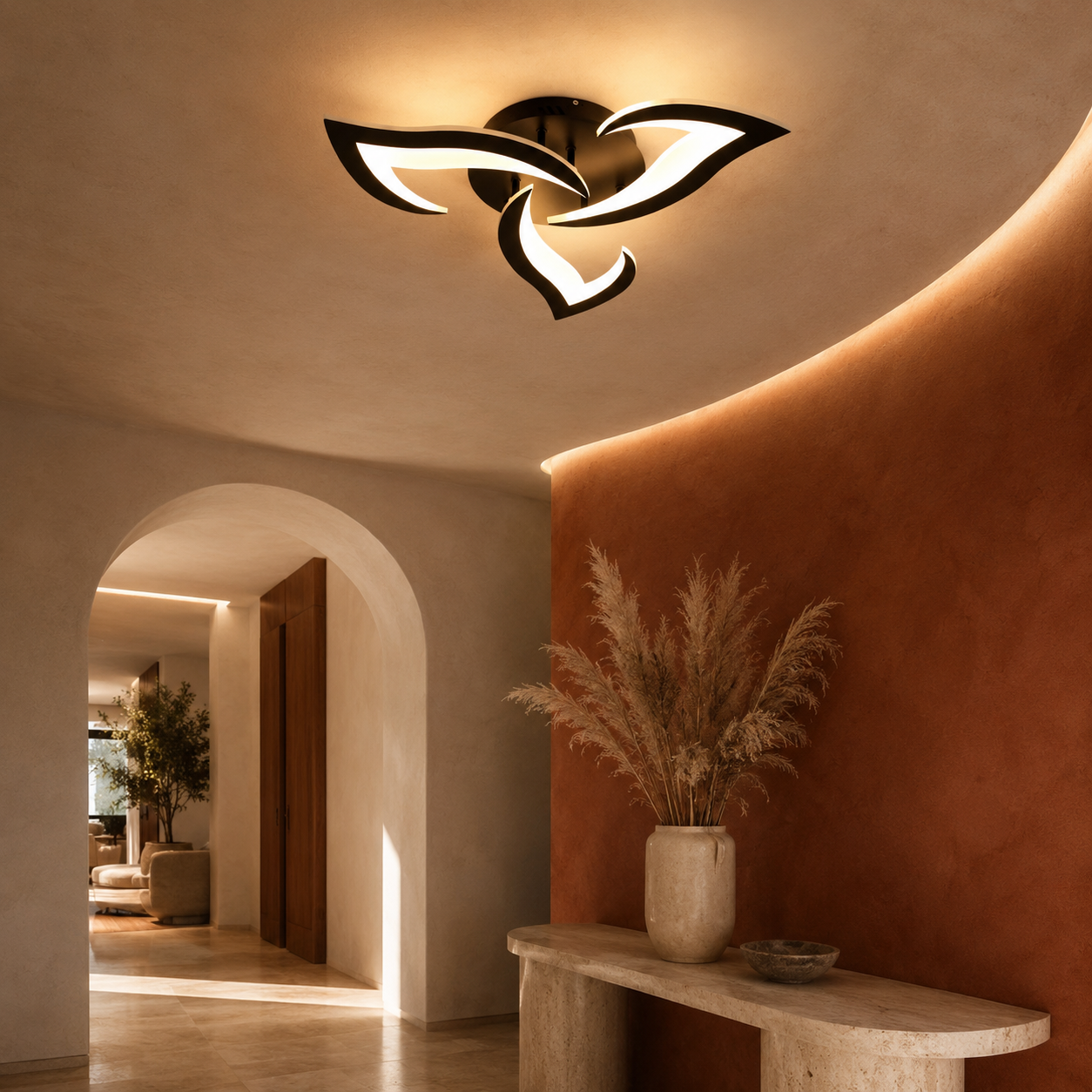 Ceiling Light Wave Modern Black LED