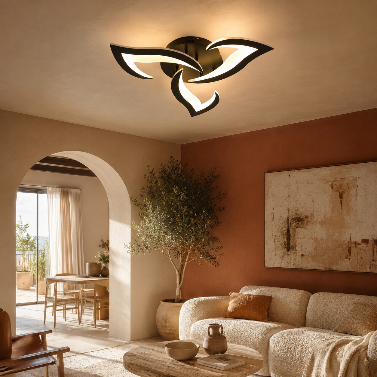Ceiling Light Wave Modern Black LED