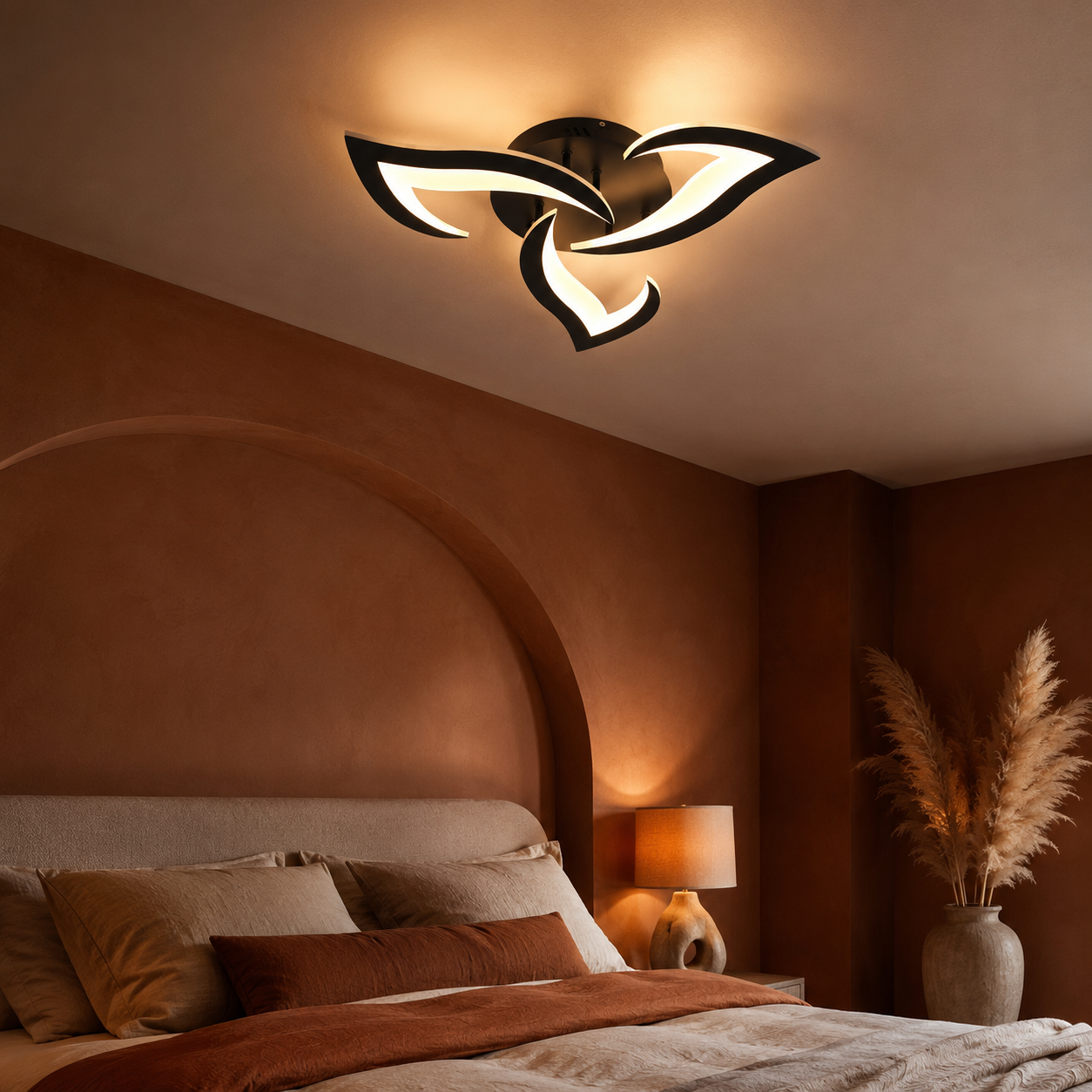 Ceiling Light Wave Modern Black LED