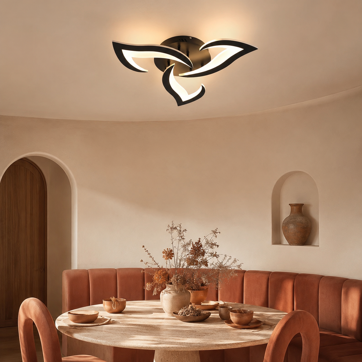 Ceiling Light Wave Modern Black LED