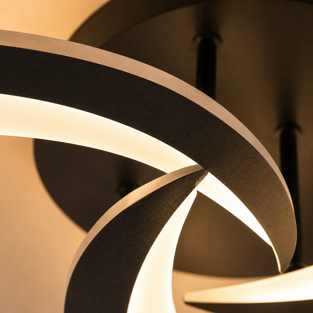 Ceiling Light Wave Modern Black LED