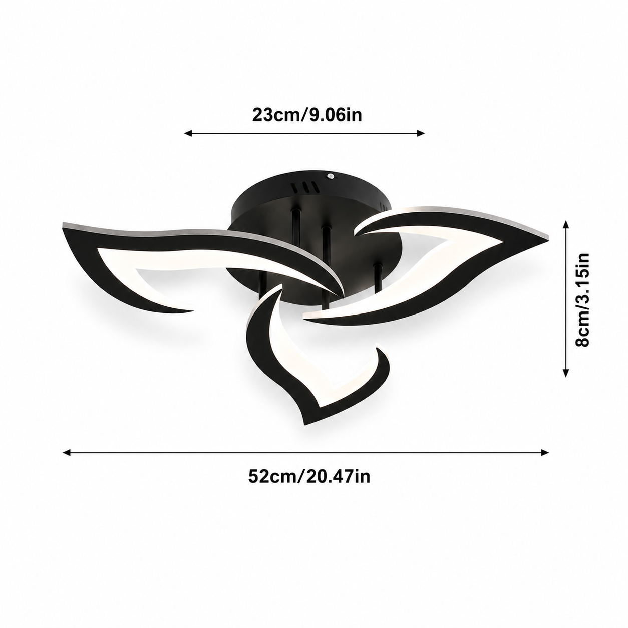 Ceiling Light Wave Modern Black LED