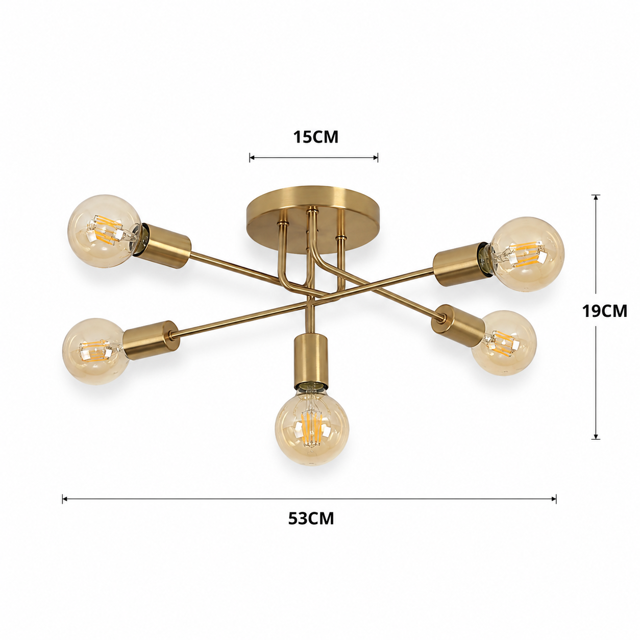 Chandelier Sputnik Brass Modern