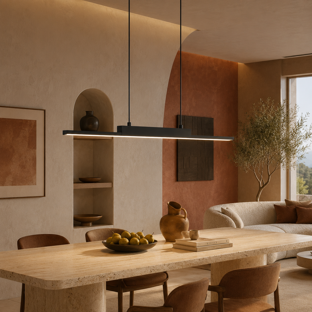 Long LED Pendant Light – Modern & Dimmable