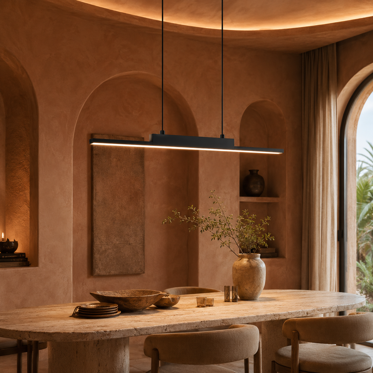 Long LED Pendant Light – Modern & Dimmable