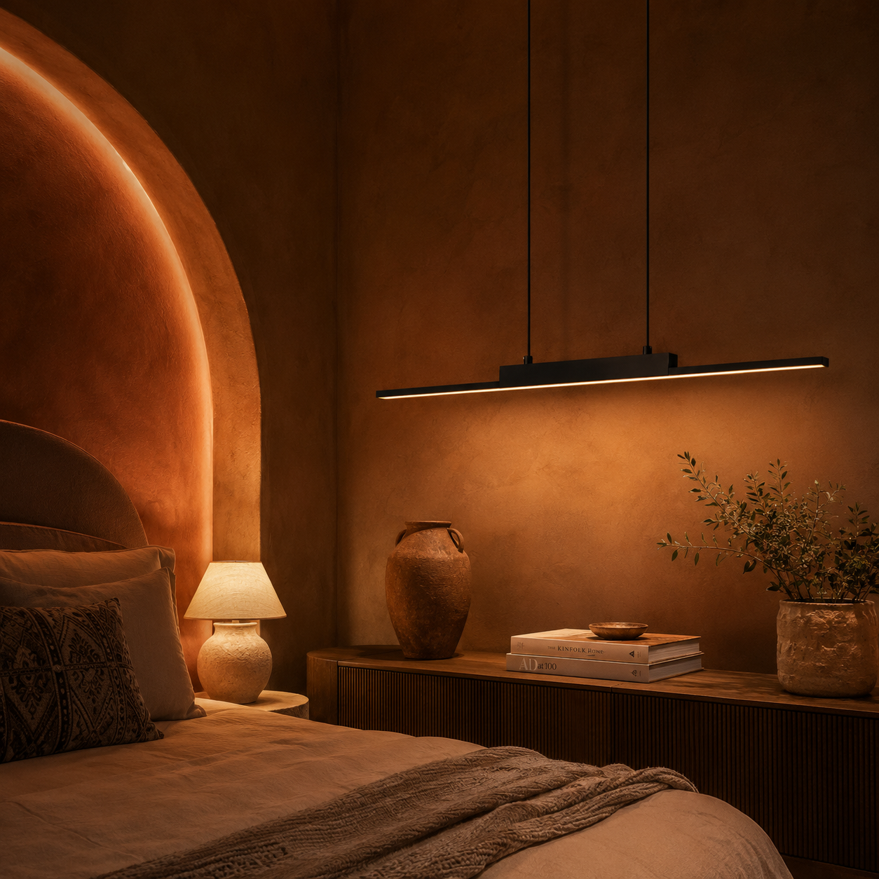Long LED Pendant Light – Modern & Dimmable