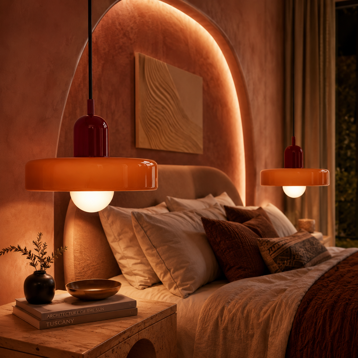 Nordic Glass Pendant Light Retro Hand-Blown