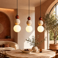 Bauhaus Pendant Light Stone Wood Stacked