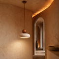 Pendant Light in Natural Yellow Agate Stone