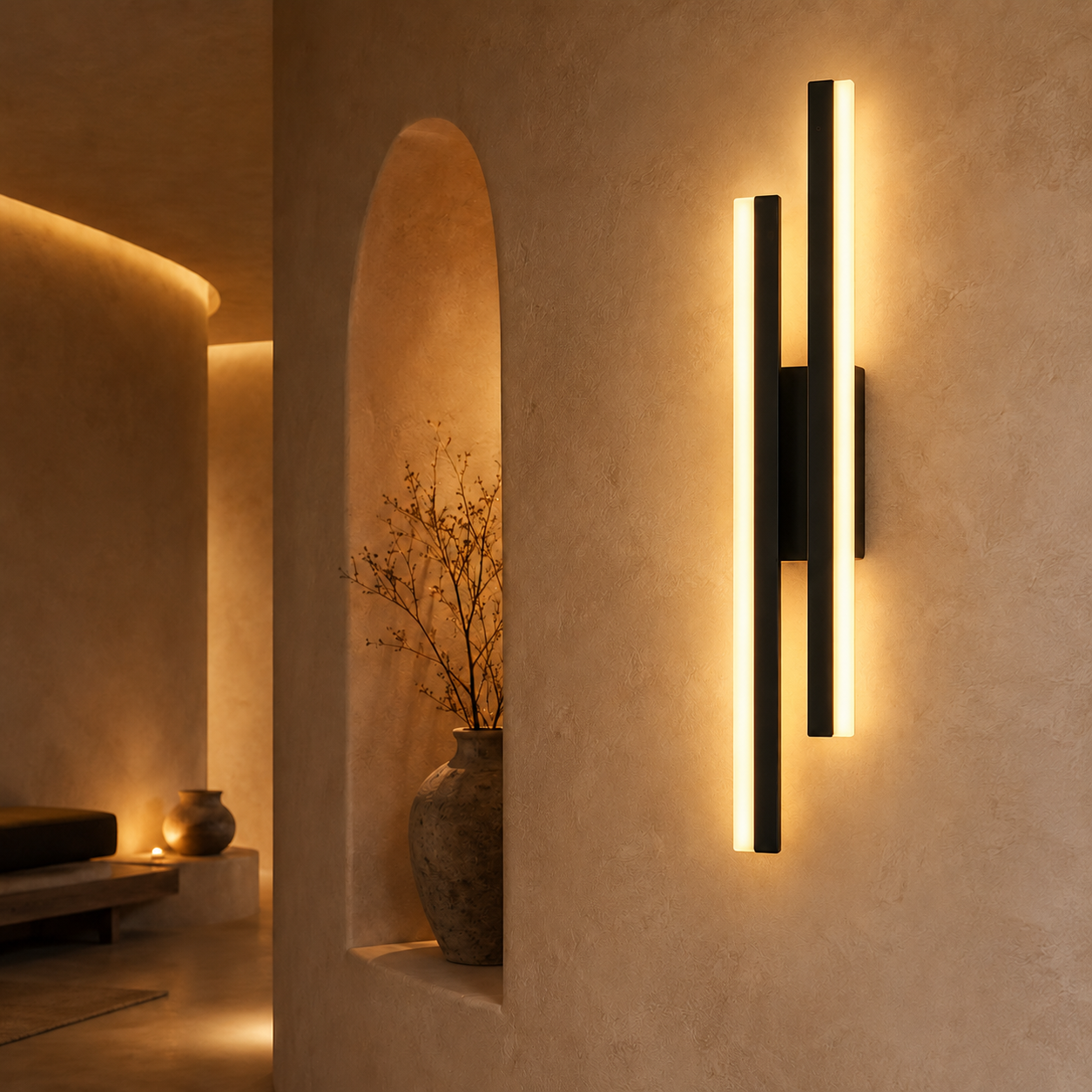 LED Wall Light Linear Black