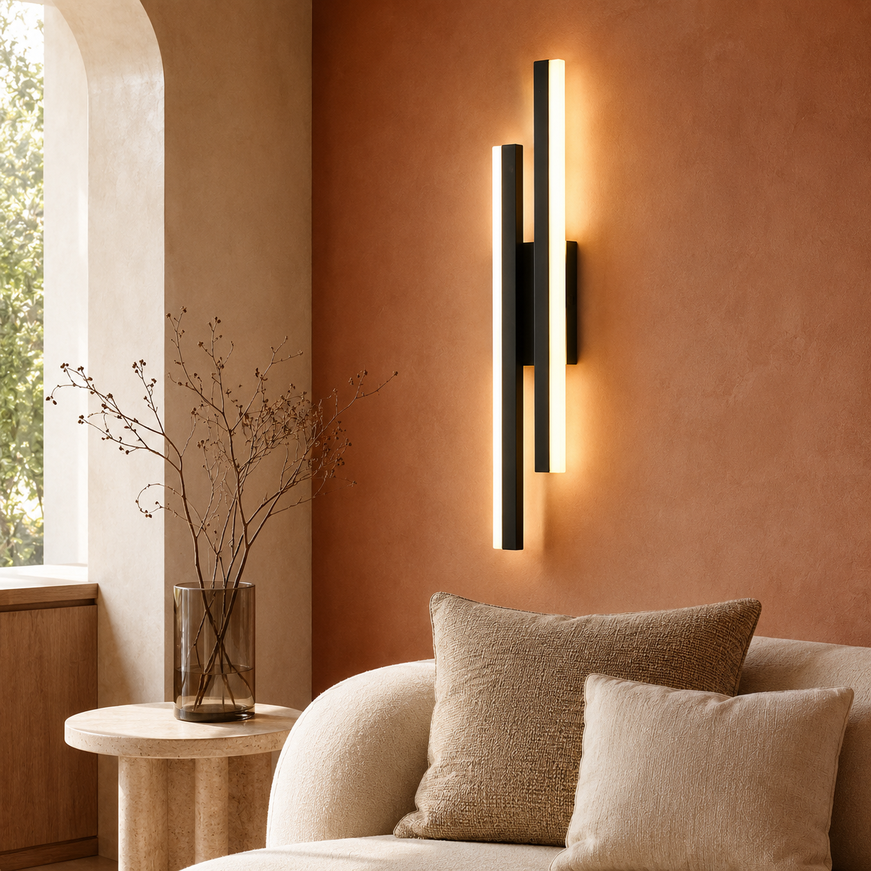 LED Wall Light Linear Black