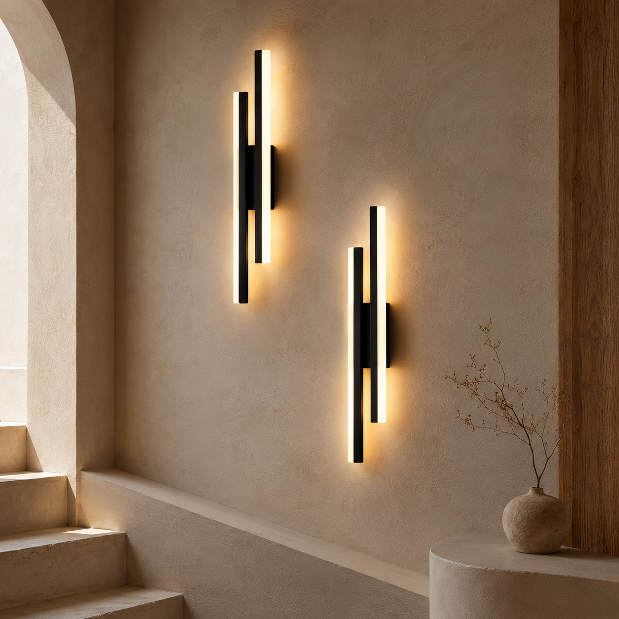 LED Wall Light Linear Black