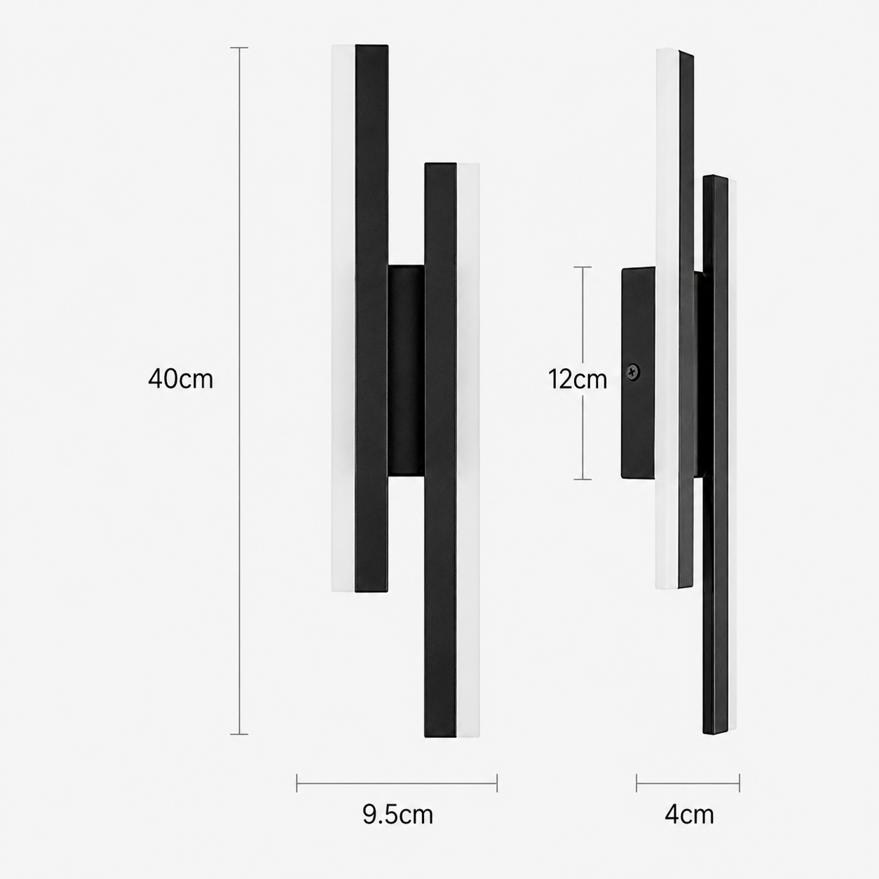LED Wall Light Linear Black
