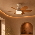 Wood Blade Ceiling Fan Light E27 Dimmable