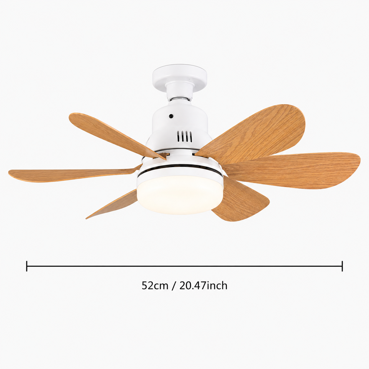 Wood Blade Ceiling Fan Light E27 Dimmable