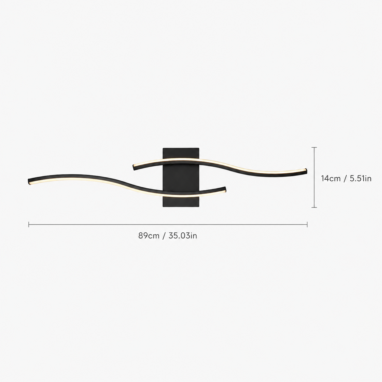 LED Wall Light Wave Black Modern