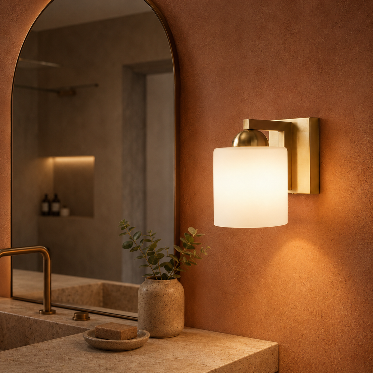 Vanity Opal Glass Wall Light