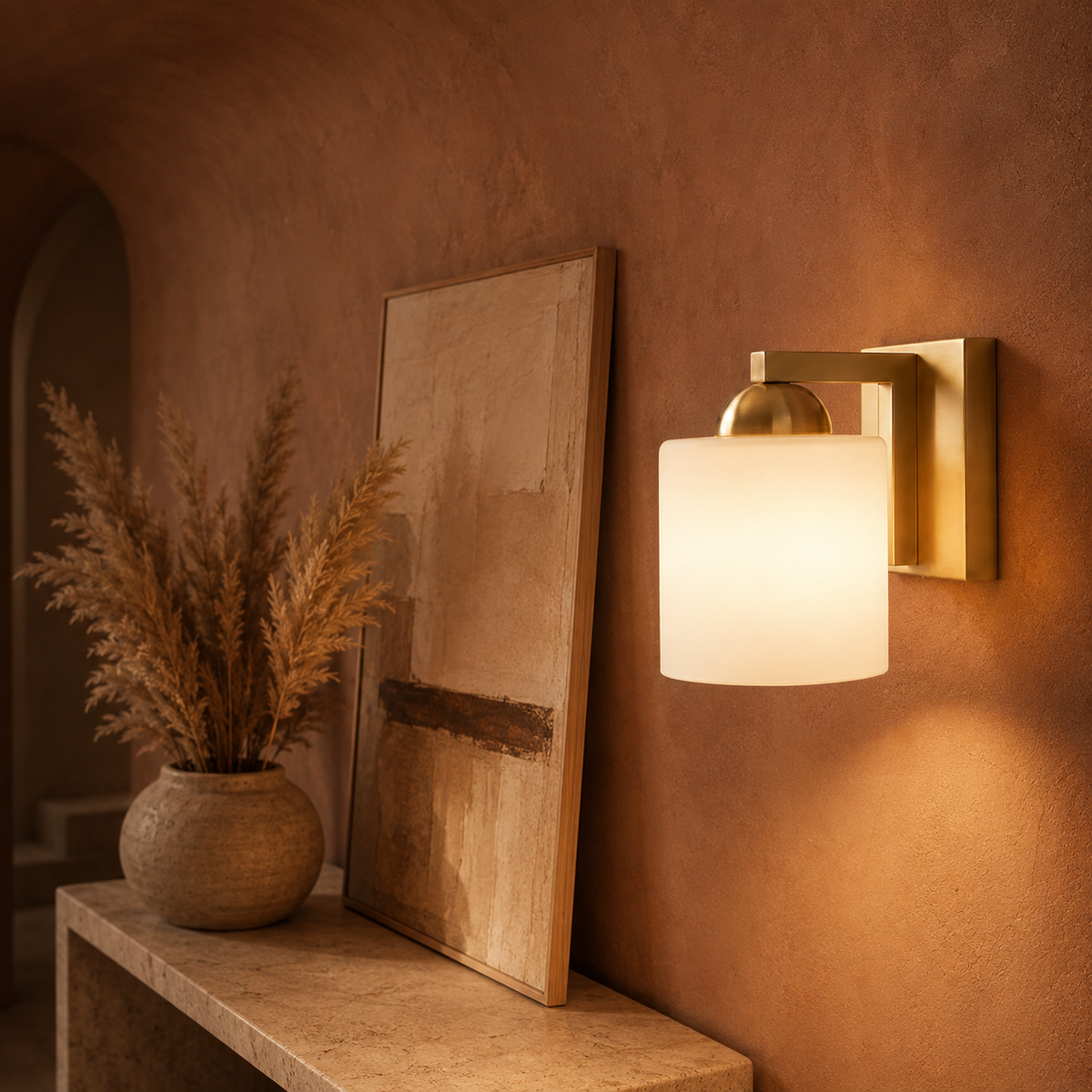 Vanity Opal Glass Wall Light