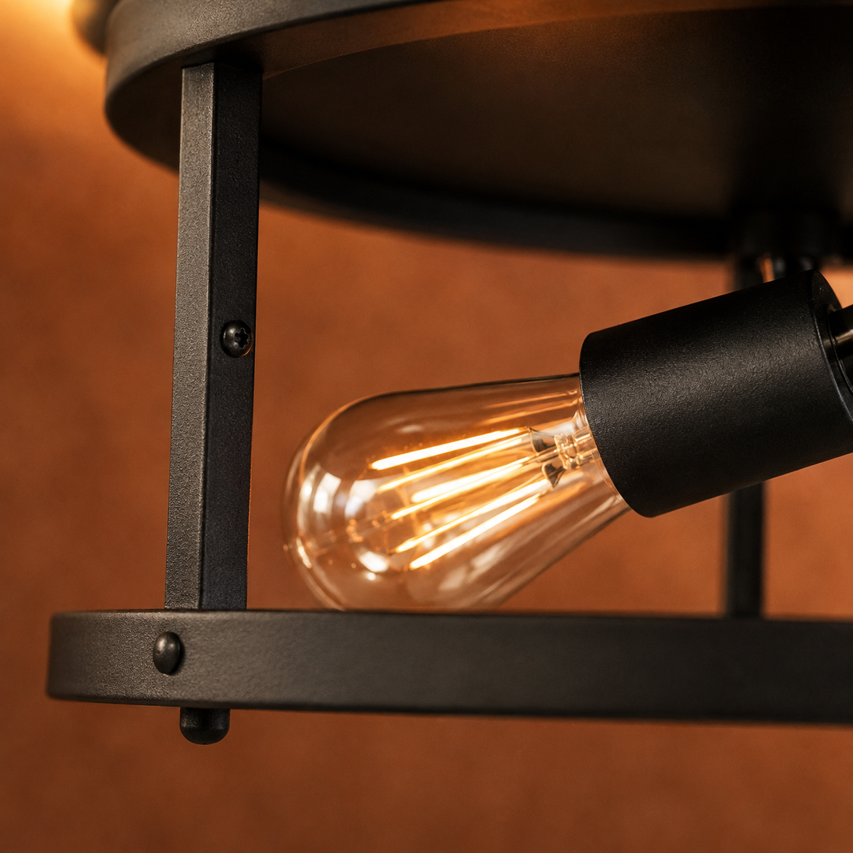 Ceiling Light Drum Cage Industrial Modern (Set of 2)