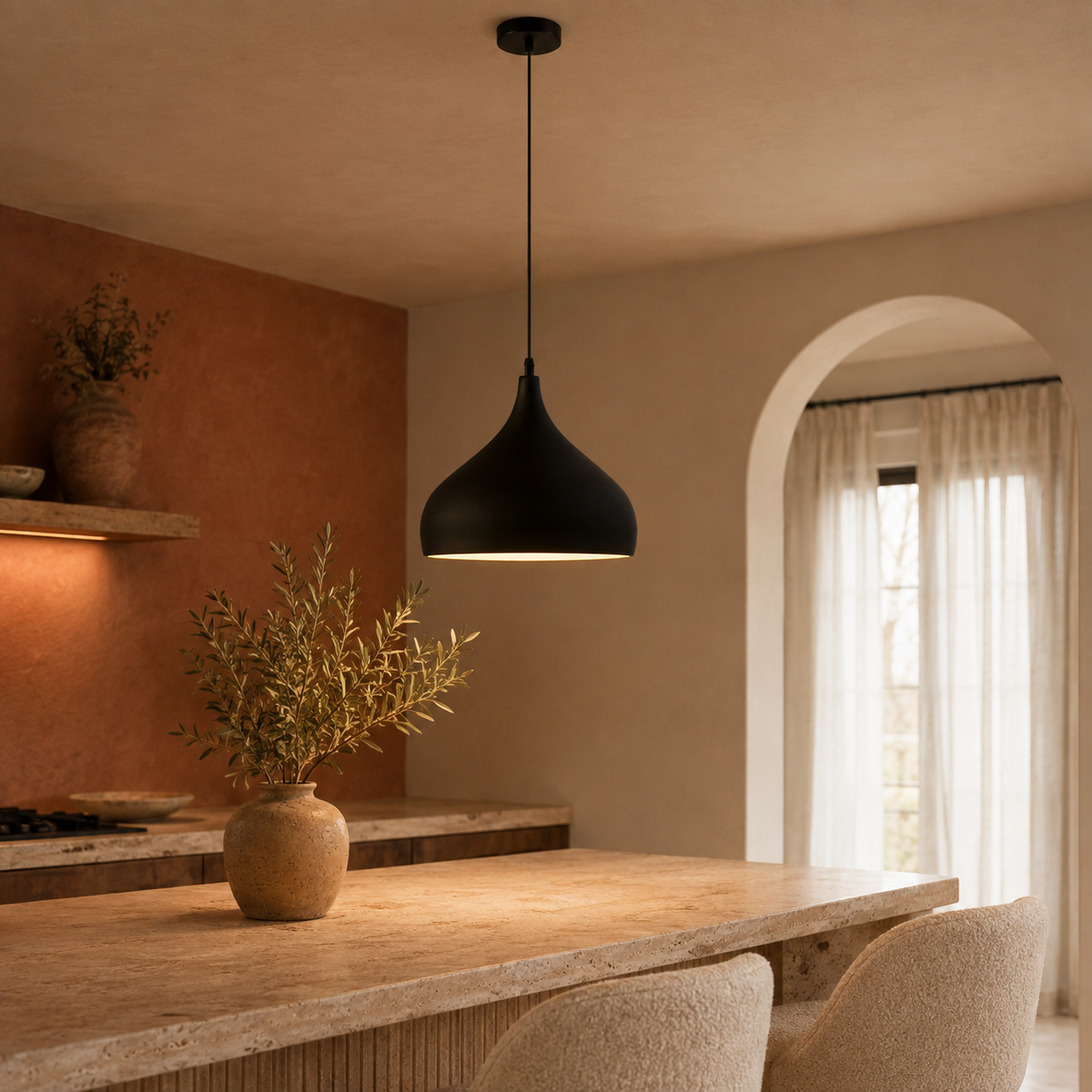 Pendant Light Teardrop Metal Modern