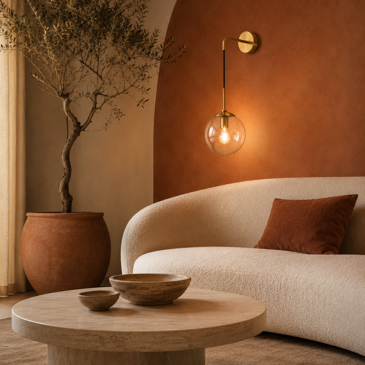 Wall Light Glass Globe Modern