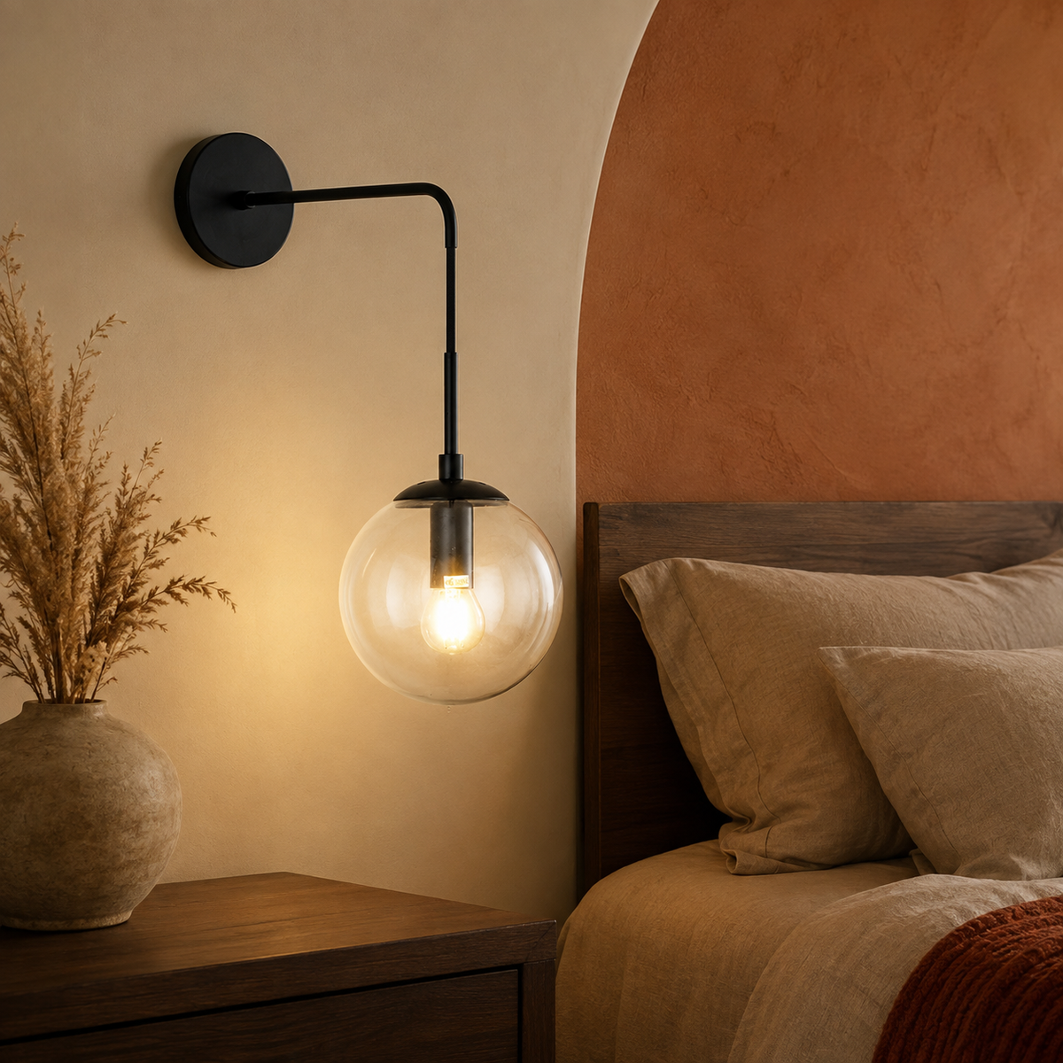 Wall Light Glass Globe Modern