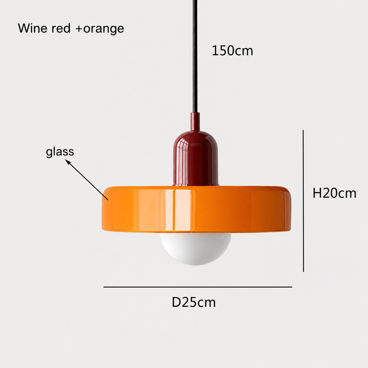 Nordic Glass Pendant Light Retro Hand-Blown