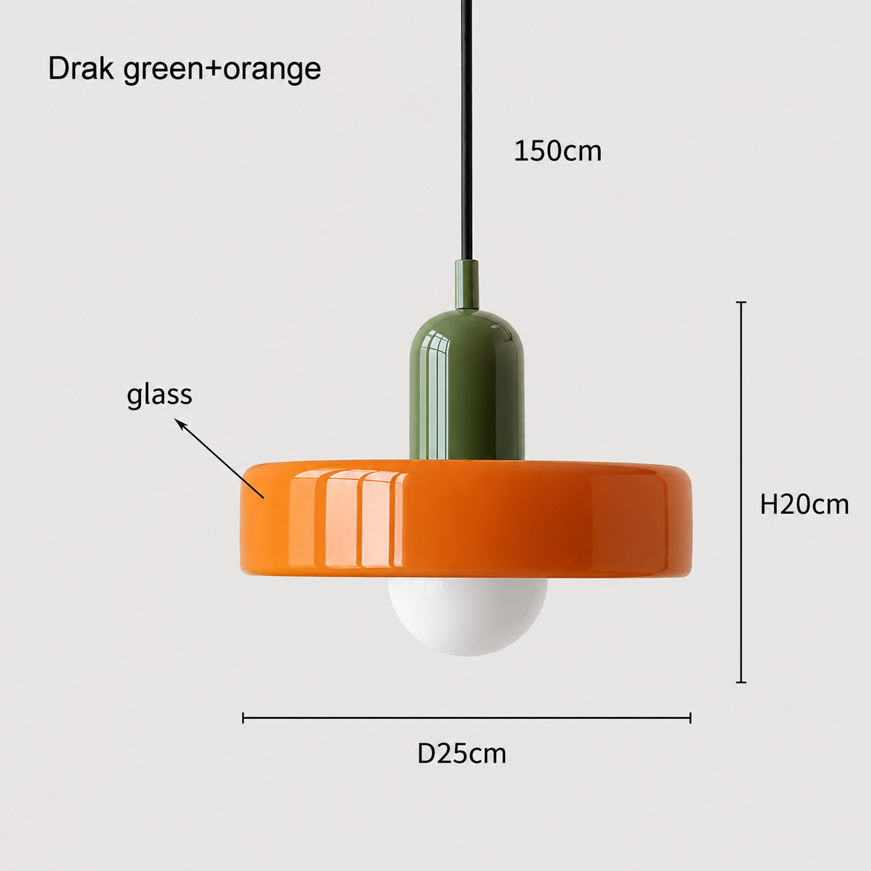 Nordic Glass Pendant Light Retro Hand-Blown