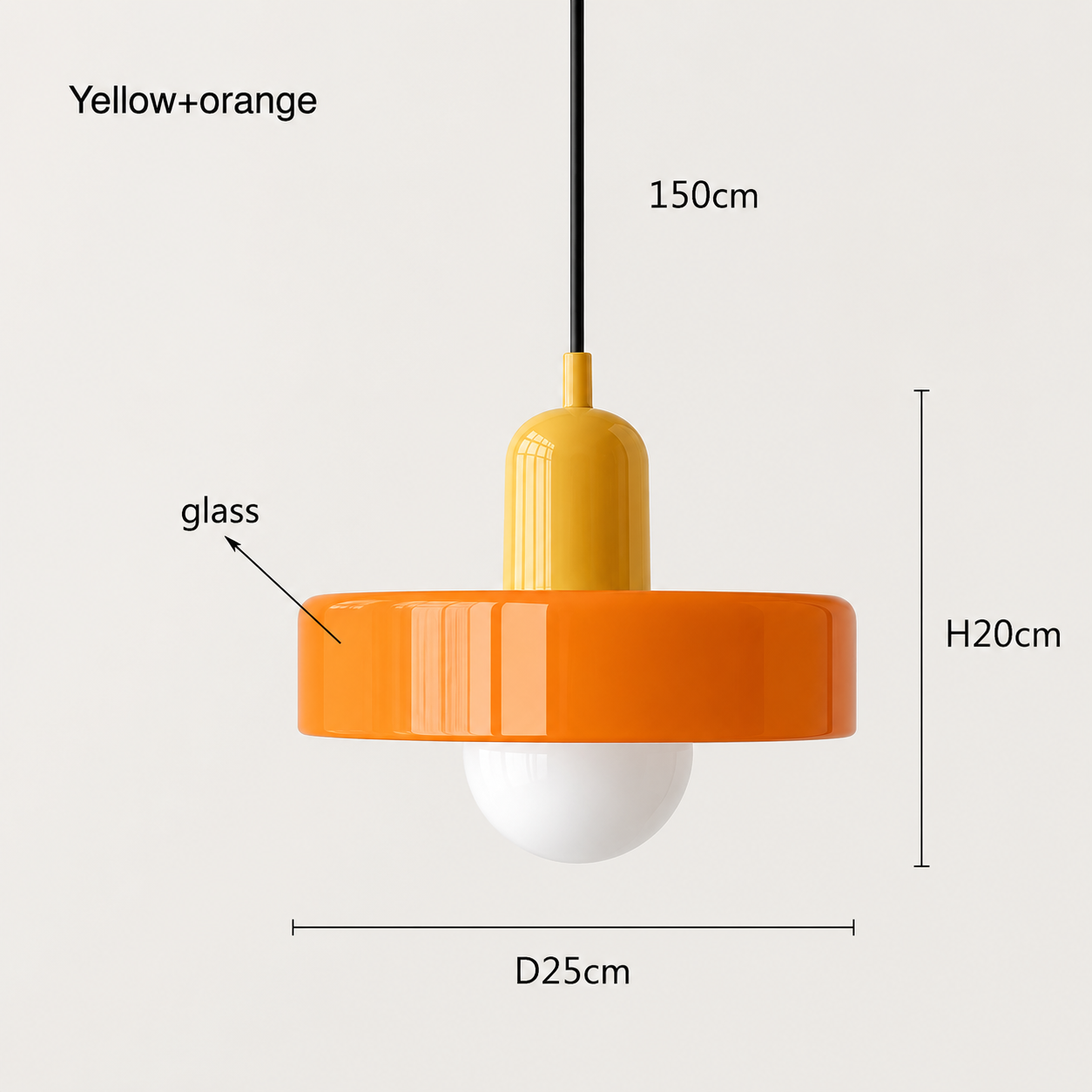 Nordic Glass Pendant Light Retro Hand-Blown