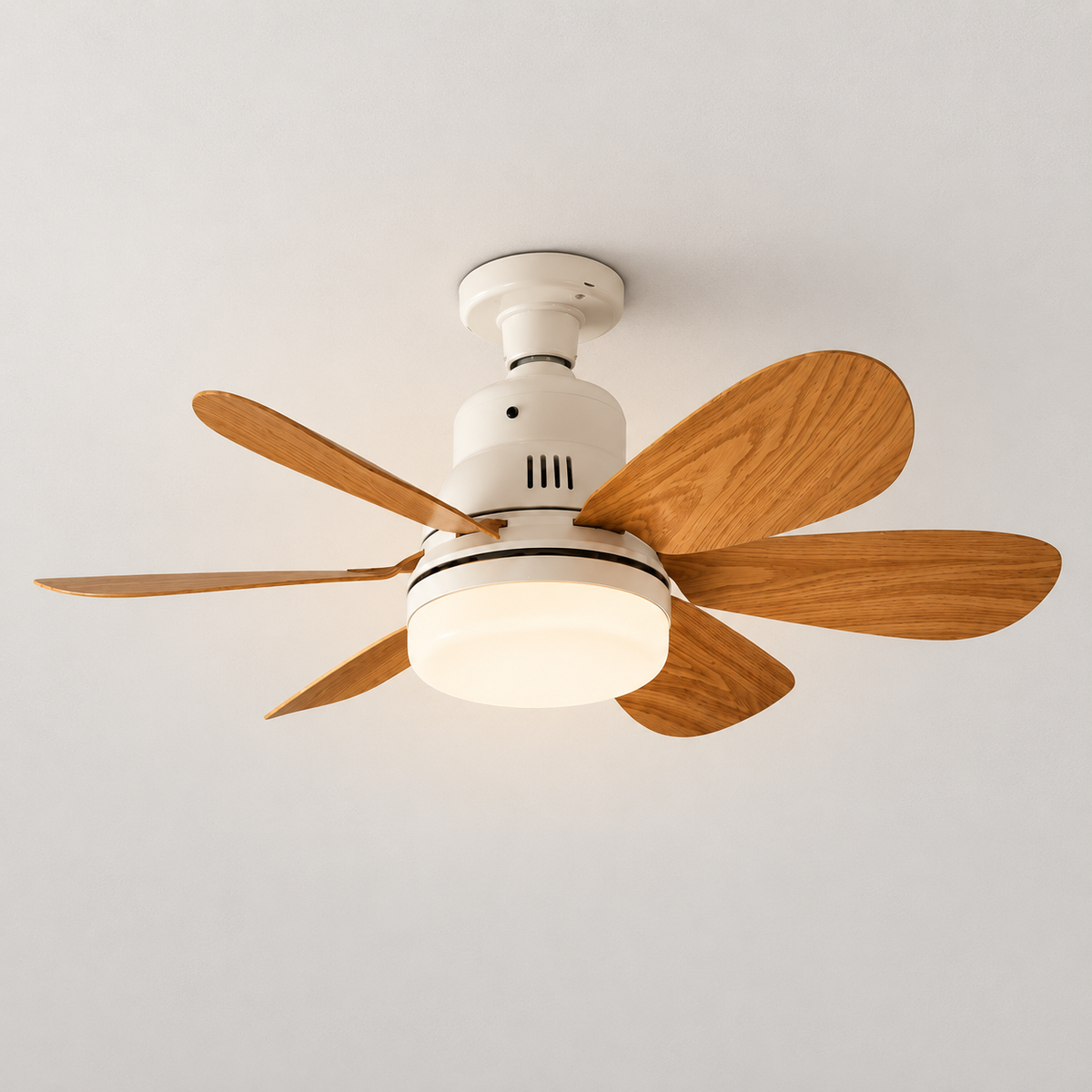 Wood Blade Ceiling Fan Light E27 Dimmable