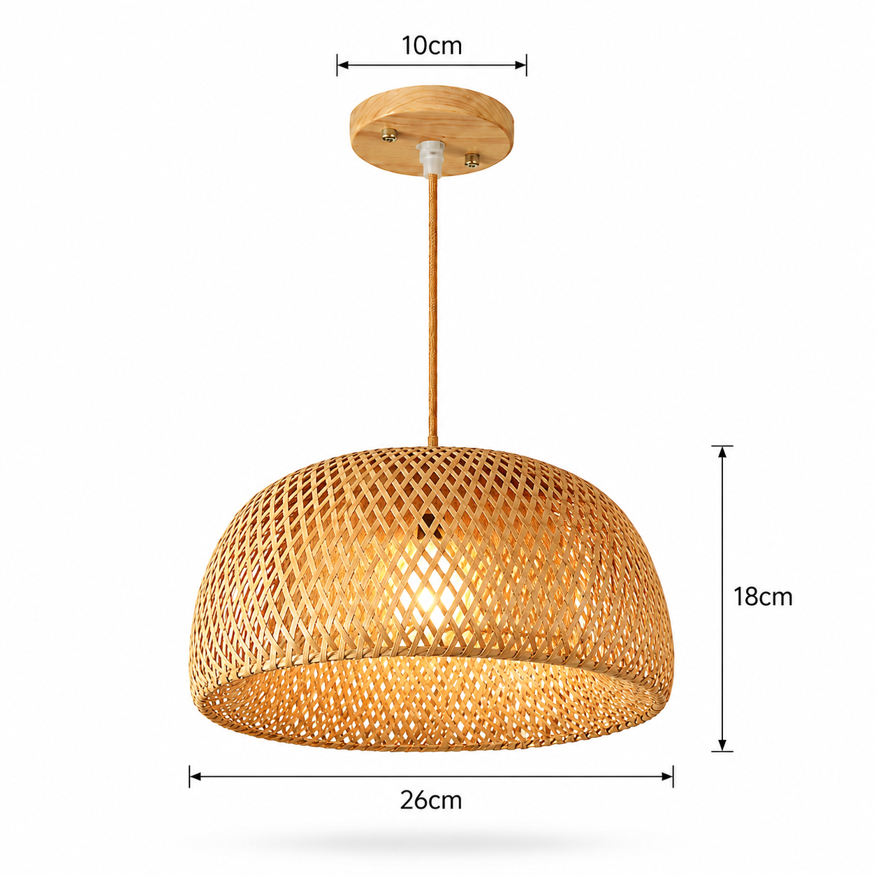Japandi Bohemian Rattan Pendant Light Woven