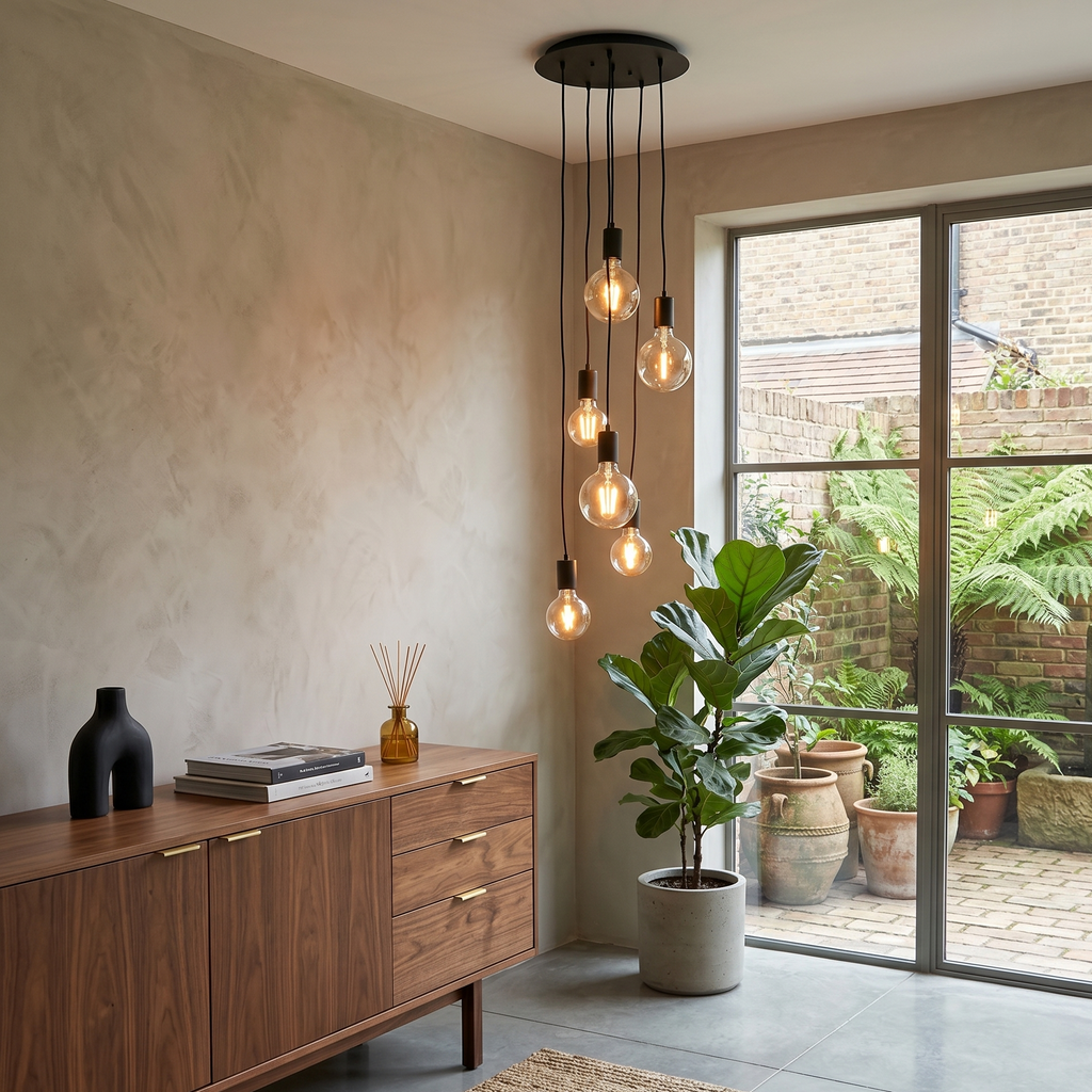 Pendant Light Cluster 6-Light Modern Black