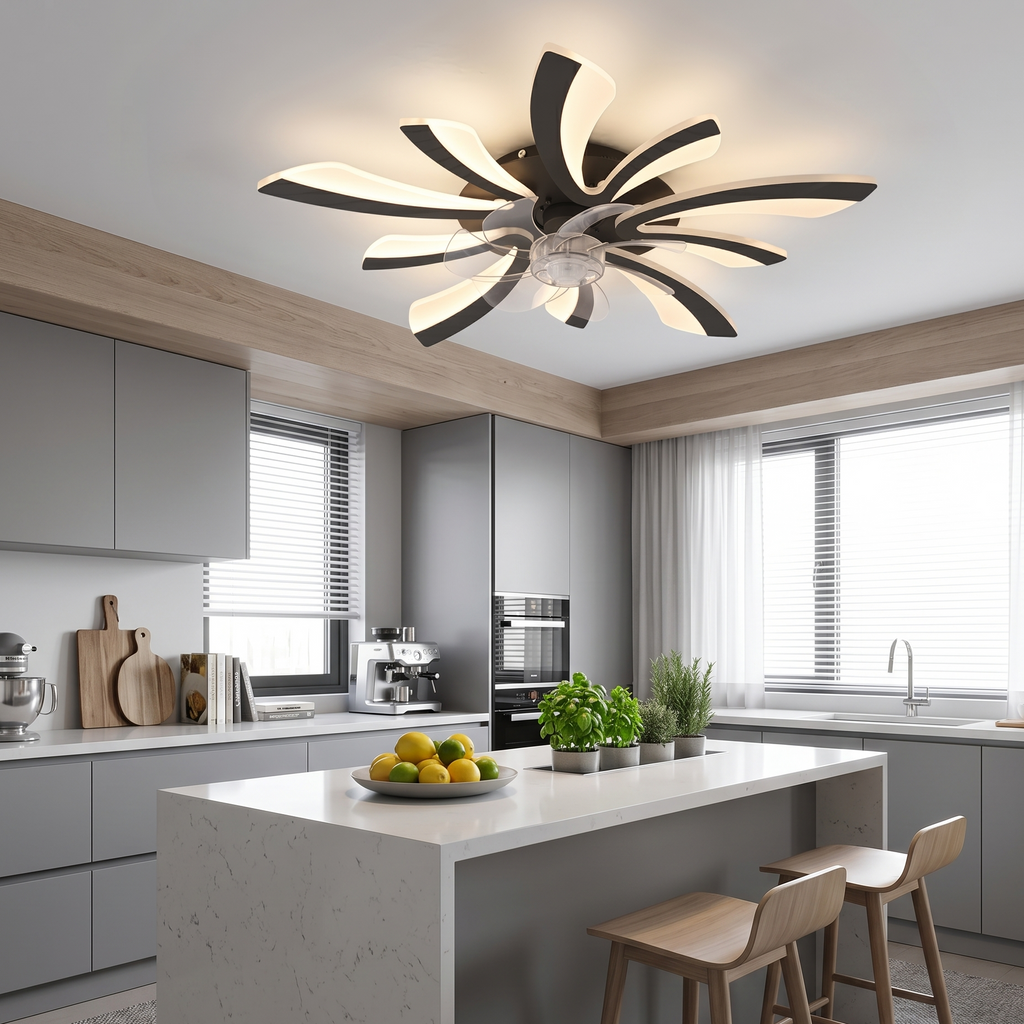 Ceiling Fan with Light 5-Blade Modern