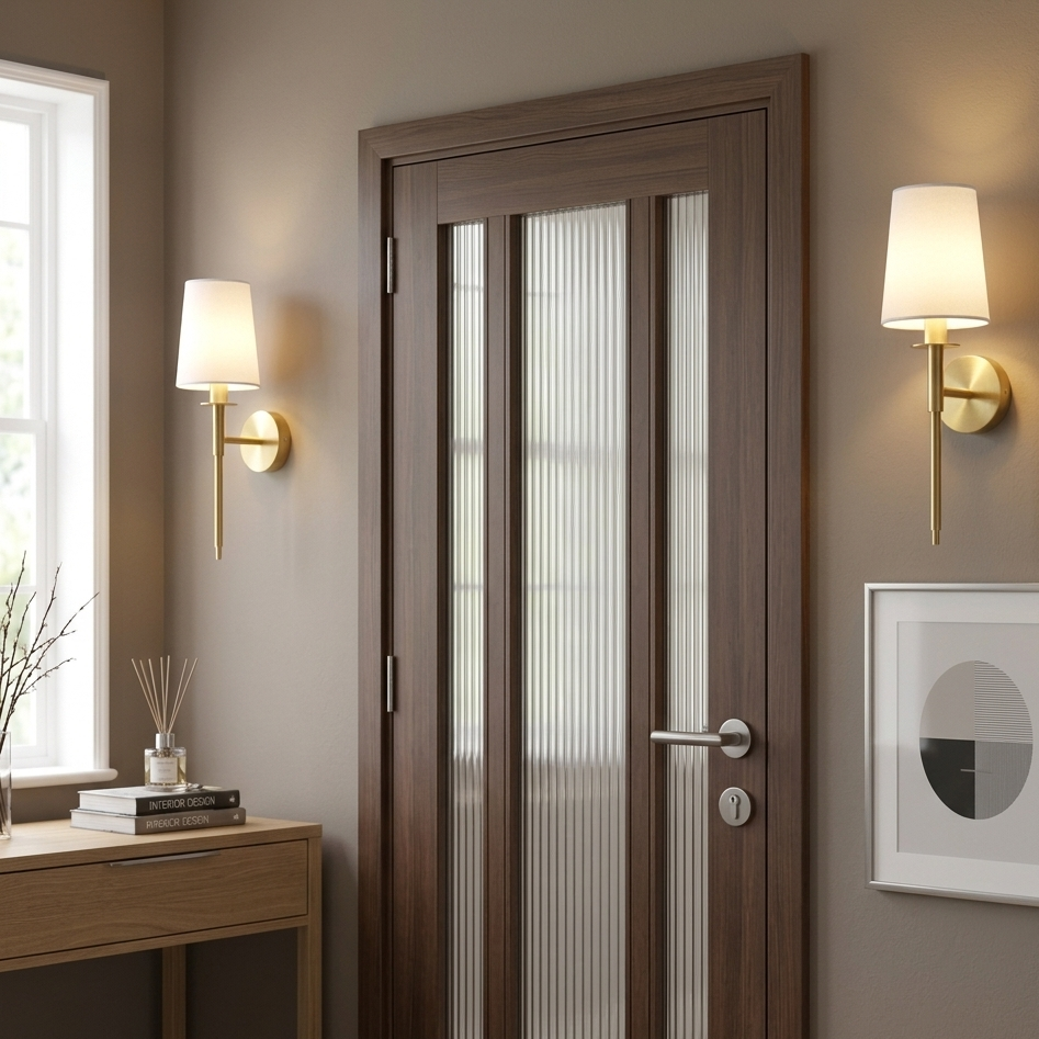 Wall Light Fabric Shade Classic Gold