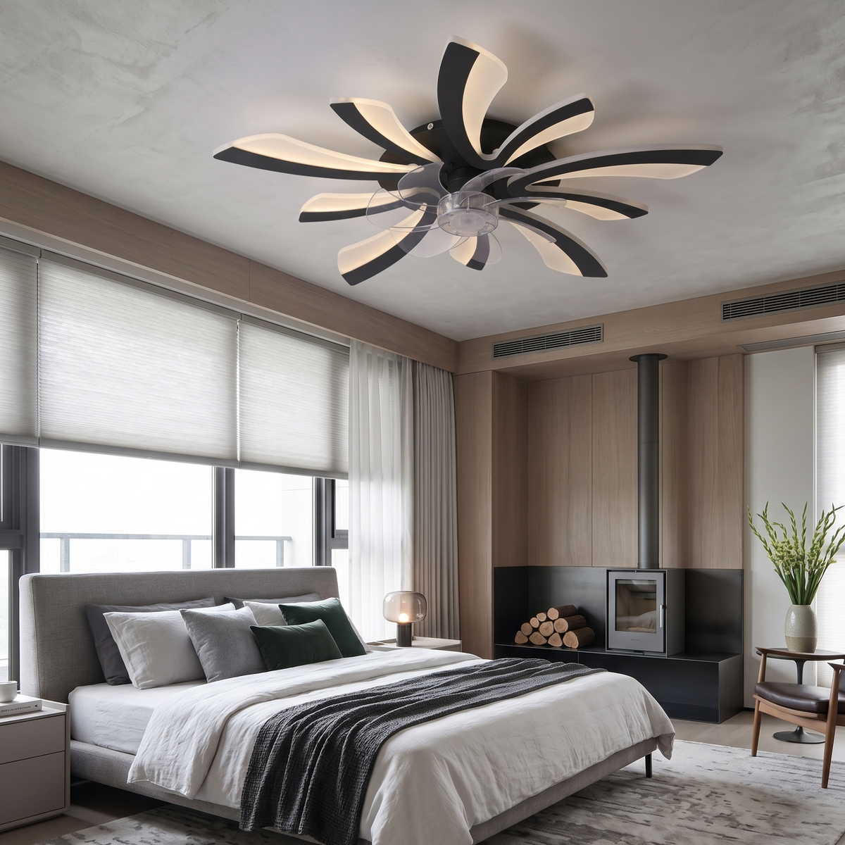 Ceiling Fan with Light 5-Blade Modern