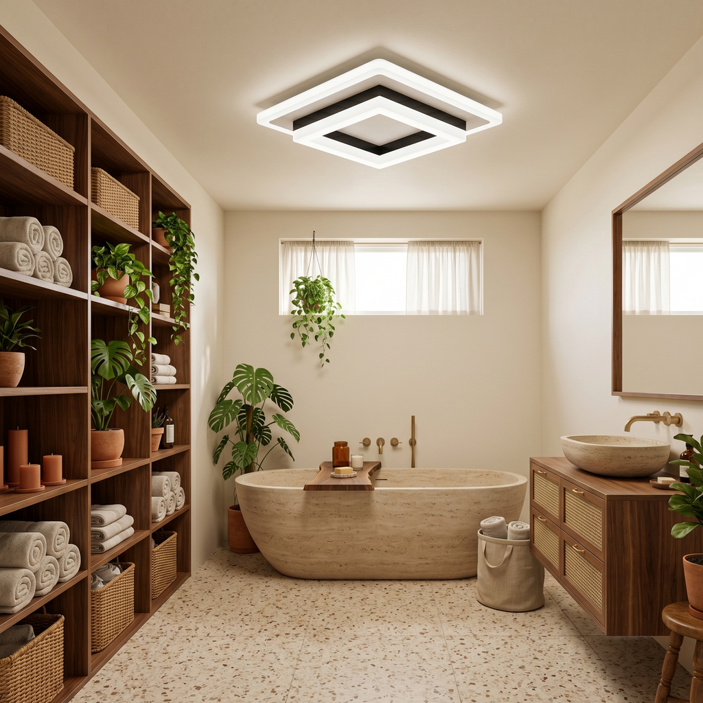 LED Ceiling Light Square Modern Black White
