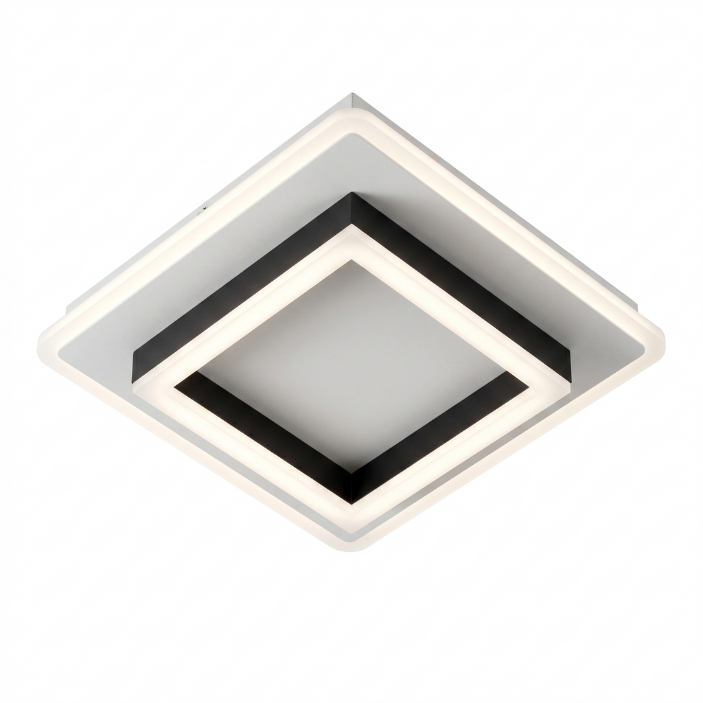 LED Ceiling Light Square Modern Black White